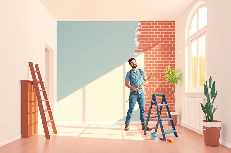 Intérieur rénové après travaux de peinture à La Teste-de-Buch
